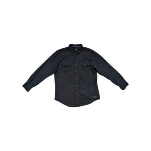 Harley Davidson Motorcycle Willie G Skull Wrinkle Texture Black Button Down Top